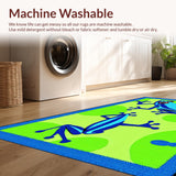 Ultra Soft Area Rug, Non Slip, Stain Resistant, Washable Area Rugs for Living Room, Bedroom, Chic Cartoon Animal Bath Decor(Blue)