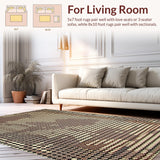 Ultra Soft Area Rug, Non Slip, Stain Resistant, Washable Area Rugs for Living Room, Bedroom, Vibrant Cowhide Graphic Statement Piece(Beige)