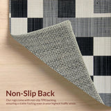 Ultra Soft Area Rug, Non Slip, Stain Resistant, Washable Area Rugs for Living Room, Bedroom, Chic Abstract Tiled Composition(Gray)