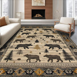 Ultra Soft Area Rug, Non Slip, Stain Resistant, Washable Area Rugs for Living Room, Bedroom, Cozy Cabin Themed Decor(Brown)