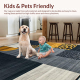 Ultra Soft Area Rug, Non Slip, Stain Resistant, Washable Area Rugs for Living Room, Bedroom, Chic Dark Grey Animal Motif(Gray)