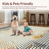 Artistic Hexagon Field Modern Black & Beige Honeycomb(Beige)