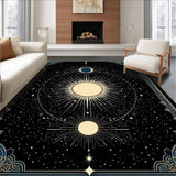 Ultra Soft Area Rug, Non Slip, Stain Resistant, Washable Area Rugs for Living Room, Bedroom, Striking Gothic Ethereal Style(Black)