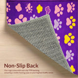 Ultra Soft Area Rug, Non Slip, Stain Resistant, Washable Area Rugs for Living Room, Bedroom, Cute Colorful Whimsical Print Design(Purple)