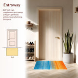 Ultra Soft Area Rug, Non Slip, Stain Resistant, Washable Area Rugs for Living Room, Bedroom, Trendy Gradient Chic Harmony(Orange)