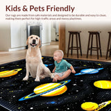 Ultra Soft Area Rug, Non Slip, Stain Resistant, Washable Area Rugs for Living Room, Bedroom, Vivid Cosmic Patterned Mat(Yellow)