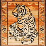 Ultra Soft Area Rug, Non Slip, Stain Resistant, Washable Area Rugs for Living Room, Bedroom, Elegant Textured Animal Print(Orange)
