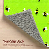 Ultra Soft Area Rug, Non Slip, Stain Resistant, Washable Area Rugs for Living Room, Bedroom, Playful Yellow Nature Scene(Green)