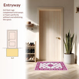 Ultra Soft Area Rug, Non Slip, Stain Resistant, Washable Area Rugs for Living Room, Bedroom, Charming Scalloped Pastel Motif(White)