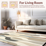 Sunset Vista Modern Abstract Art in Multi Beige Hues(Beige)