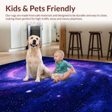 Ultra Soft Area Rug, Non Slip, Stain Resistant, Washable Area Rugs for Living Room, Bedroom, Charming Space Odyssey Imagery(Purple)