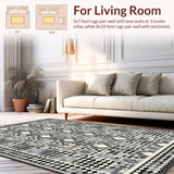 Ultra Soft Area Rug, Non Slip, Stain Resistant, Washable Area Rugs for Living Room, Bedroom, Vibrant Modern Trellis Design(Gray)