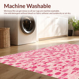 Ultra Soft Area Rug, Non Slip, Stain Resistant, Washable Area Rugs for Living Room, Bedroom, Vibrant Furry Kids' Playful Design(Pink)