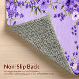 Ultra Soft Area Rug, Non Slip, Stain Resistant, Washable Area Rugs for Living Room, Bedroom, Charming Circular Plush Decor Accent(Purple)