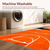 Ultra Soft Area Rug, Non Slip, Stain Resistant, Washable Area Rugs for Living Room, Bedroom, Bold Orange Sphere with Athletic Flair(Orange)