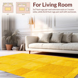 Ultra Soft Area Rug, Non Slip, Stain Resistant, Washable Area Rugs for Living Room, Bedroom, Modern Geometric Home Office Plush Area Carpet(Yellow)