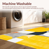 Ultra Soft Area Rug, Non Slip, Stain Resistant, Washable Area Rugs for Living Room, Bedroom, Vibrant Modern Abstract Composition(Yellow)