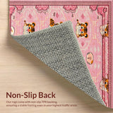Ultra Soft Area Rug, Non Slip, Stain Resistant, Washable Area Rugs for Living Room, Bedroom, Whimsical Soft Pastel Decor(Pink)