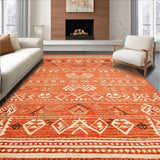 Ultra Soft Area Rug, Non Slip, Stain Resistant, Washable Area Rugs for Living Room, Bedroom, Modern Abstract Cozy Accents(Orange)