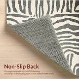 Ultra Soft Area Rug, Non Slip, Stain Resistant, Washable Area Rugs for Living Room, Bedroom, Faded Beige Gray Zebra Living Room Carpet(Beige)