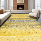 Ultra Soft Area Rug, Non Slip, Stain Resistant, Washable Area Rugs for Living Room, Bedroom, Stylish Earthy Toned Geometric Art(Gold)