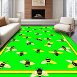 Ultra Soft Area Rug, Non Slip, Stain Resistant, Washable Area Rugs for Living Room, Bedroom, Lively Black Contemporary Print(Green)