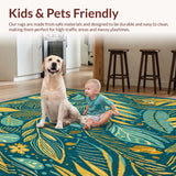 Ultra Soft Area Rug, Non Slip, Stain Resistant, Washable Area Rugs for Living Room, Bedroom, Boho Hallway Non Slip(Blue)