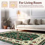 Ultra Soft Area Rug, Non Slip, Stain Resistant, Washable Area Rugs for Living Room, Bedroom, Whimsical Green Petal Design(Green)