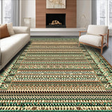Ultra Soft Area Rug, Non Slip, Stain Resistant, Washable Area Rugs for Living Room, Bedroom, Elegant Linear Wave Motif(Brown)