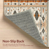Ultra Soft Area Rug, Non Slip, Stain Resistant, Washable Area Rugs for Living Room, Bedroom, Southwest Tribal Ethnic Aesthetic(Orange)