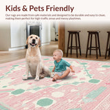 Ultra Soft Area Rug, Non Slip, Stain Resistant, Washable Area Rugs for Living Room, Bedroom, Classic Seasonal Decorative Touch(Pink)