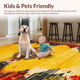 Ultra Soft Area Rug, Non Slip, Stain Resistant, Washable Area Rugs for Living Room, Bedroom, Chic Yellow Animal Print Aesthetic(Yellow)