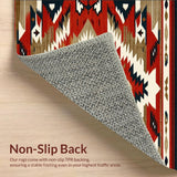 Ultra Soft Area Rug, Non Slip, Stain Resistant, Washable Area Rugs for Living Room, Bedroom, Vibrant Navajo Inspired Graphic Style(Red)