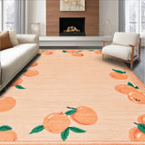 Ultra Soft Area Rug, Non Slip, Stain Resistant, Washable Area Rugs for Living Room, Bedroom, Joyful Summery Floral Arrangement(Orange)