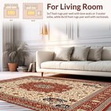 Ultra Soft Area Rug, Non Slip, Stain Resistant, Washable Area Rugs for Living Room, Bedroom, Rustic Round Hand Braided Area Boho Natural Fiber Table Mat(Ivory)