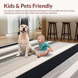 Ultra Soft Area Rug, Non Slip, Stain Resistant, Washable Area Rugs for Living Room, Bedroom, Vibrant Organic Striped Design(Gray)