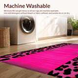Ultra Soft Area Rug, Non Slip, Stain Resistant, Washable Area Rugs for Living Room, Bedroom, Lively Retro Animal Fusion Style(Pink)