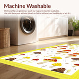 Ultra Soft Area Rug, Non Slip, Stain Resistant, Washable Area Rugs for Living Room, Bedroom, Stylish Eclectic Mushroom Design(Red)