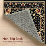 Ultra Soft Area Rug, Non Slip, Stain Resistant, Washable Area Rugs for Living Room, Bedroom, Stylish Black and Grey Elegance(Black)