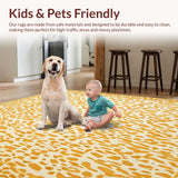 Ultra Soft Area Rug, Non Slip, Stain Resistant, Washable Area Rugs for Living Room, Bedroom, Beige Featuring Artistic Cheetah Spot(Yellow)