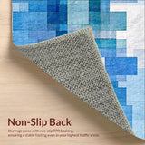 Ultra Soft Area Rug, Non Slip, Stain Resistant, Washable Area Rugs for Living Room, Bedroom, Trendy Bow Accent Rug Blue Decorative Knot Motif with Subtle Modern Flair(Blue)