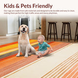 Ultra Soft Area Rug, Non Slip, Stain Resistant, Washable Area Rugs for Living Room, Bedroom, Lively Contemporary Patterned Delight(Orange)