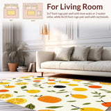 Ultra Soft Area Rug, Non Slip, Stain Resistant, Washable Area Rugs for Living Room, Bedroom, Bright Cheerful Organic Design(Orange)