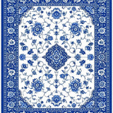 Ultra Soft Area Rug, Non Slip, Stain Resistant, Washable Area Rugs for Living Room, Bedroom, Elegant Blue Porcelain Floral Motif(Blue)