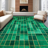 Ultra Soft Area Rug, Non Slip, Stain Resistant, Washable Area Rugs for Living Room, Bedroom, Sophisticated Modern Geometric Appeal(Green)