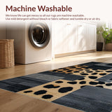 Ultra Soft Area Rug, Non Slip, Stain Resistant, Washable Area Rugs for Living Room, Bedroom, Minimalist Contemporary Print Inspiration(Black)