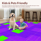 Ultra Soft Area Rug, Non Slip, Stain Resistant, Washable Area Rugs for Living Room, Bedroom, Colorful Number Puzzle Aesthetic(Purple)
