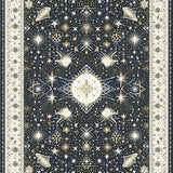 Ultra Soft Area Rug, Non Slip, Stain Resistant, Washable Area Rugs for Living Room, Bedroom, Striking Vintage Ethnic Accents(Black)