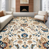 Ultra Soft Area Rug, Non Slip, Stain Resistant, Washable Area Rugs for Living Room, Bedroom, Sophisticated Warm Floral Scheme(Beige)