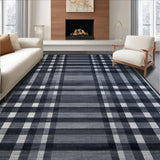 Ultra Soft Area Rug, Non Slip, Stain Resistant, Washable Area Rugs for Living Room, Bedroom, Contrasting Modern Geometric Minimalism(Gray)